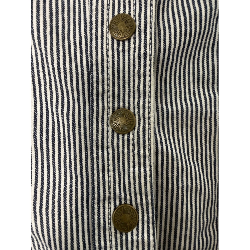 Live a Little Jacket Womens Large Blue Hickory Stripe Excellent Western Denim - Picture 4 of 7